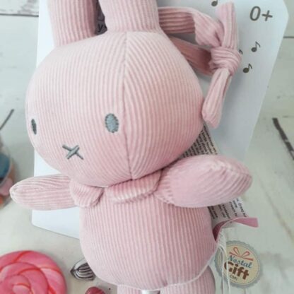 Peluche Musicale motif velours - Miffy rose