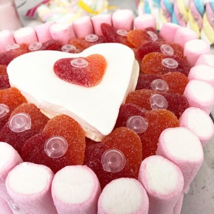 Grand gâteau coeur en bonbon guimauve (21cm)