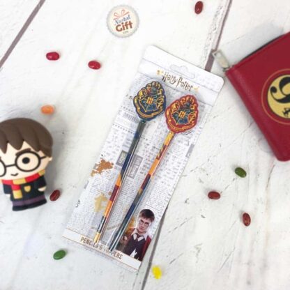 Harry Potter - Lot de 2 crayons à papier avec gomme emblème