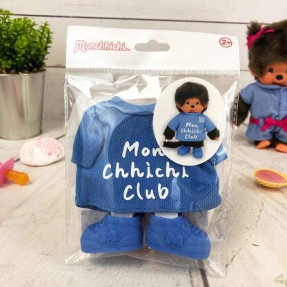Vêtements Peluche Monchhichi Kiki - Maillot bleu "Mon Chhichi club" et baskets