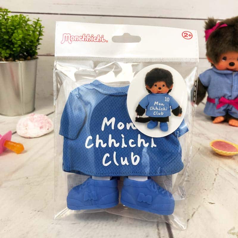 Vêtements Peluche Monchhichi Kiki - Maillot bleu Mon Chhichi club