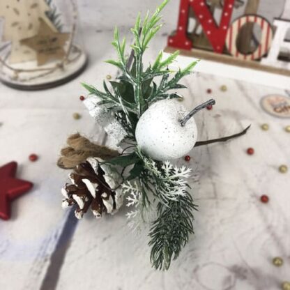 Décoration de Noël - Bouquet pailleté argenté avec une étoile