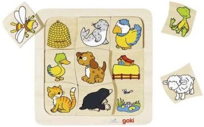 Jeux en bois animaux - Qui vit ou ? (9 pièces) – Image 3