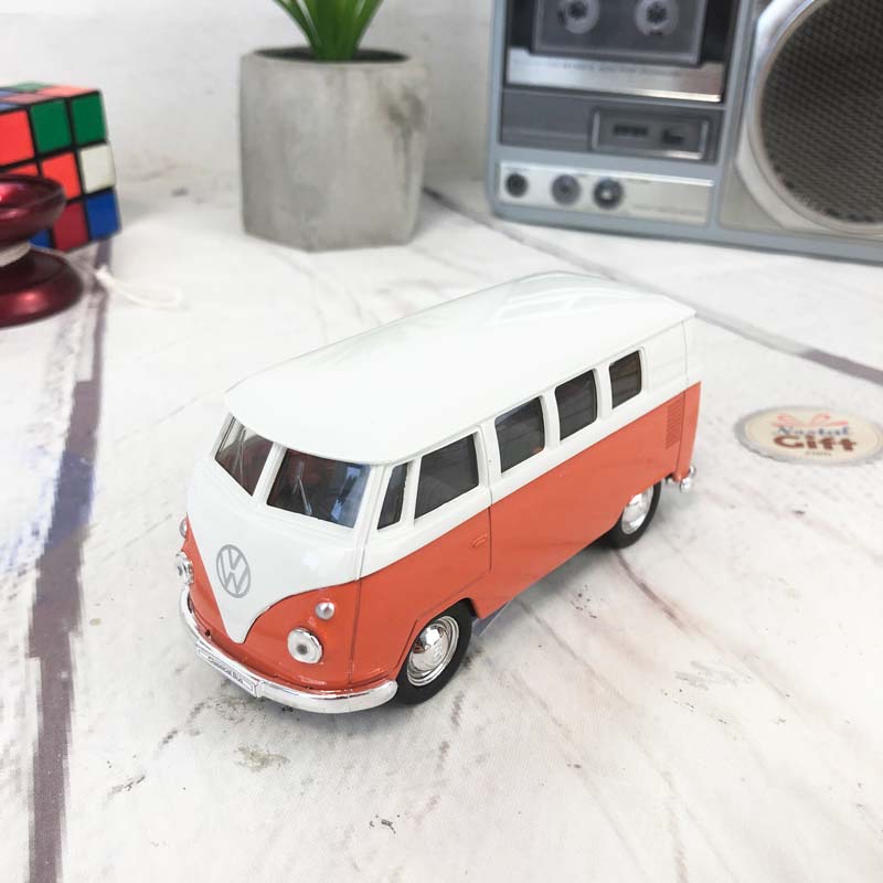 58012welly vw t1 Bus 1963 Orange voiture miniature 1:40 NEUF 