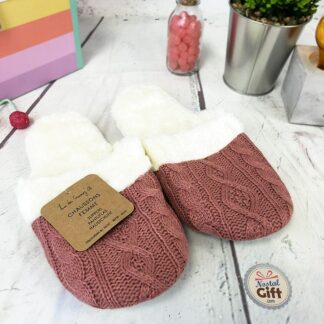 Chaussons tricot femme - Rose