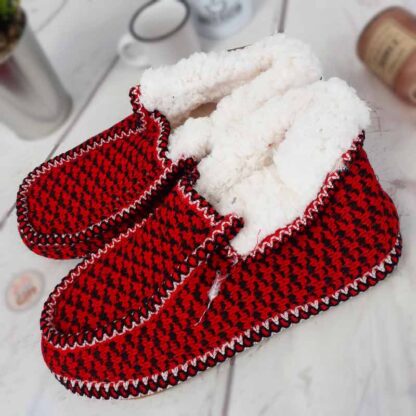 Chaussons sherpa homme  - Rouge