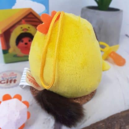 Peluche Monchhichi Kiki mini ball - Poussin jaune