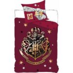 Harry Potter - Parure / Housse de lit bordeaux en coton 1 à 2 personnes (140 x 200 cm)