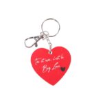 Porte-clés coeur en bois  - " Toi et moi , c'est le Big Love "