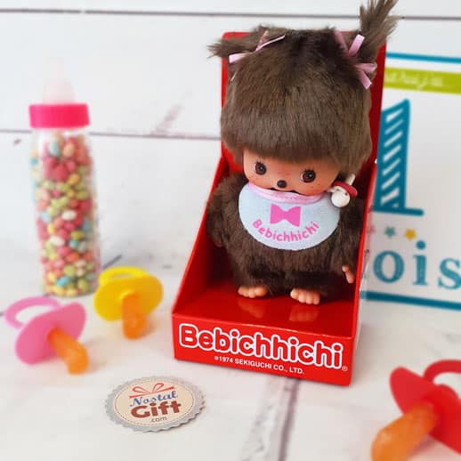 Bandai - Monchhichi - Bebichhichi Fille Bavoir Rose - Kiki