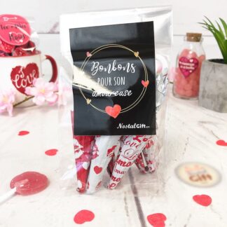 Sachet chocolats "Pour son amoureux" - Parapluie au chocolat x6  - Idée cadeau St Valentin