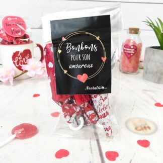 Sachet Saint Valentin - Pour son amoureux - Parapluie au chocolat x6