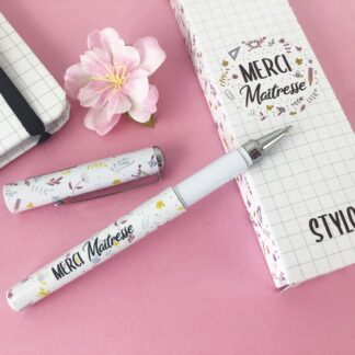 Stylo BIC « Merci maîtresse » – Cadeau maîtresse - Collection florale