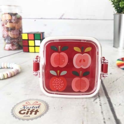 Mini boîte à goûter rétro- Motif pommes