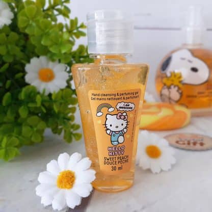 Gel désinfectant hydratant pour les mains - Hello Kitty - Parfum pêche