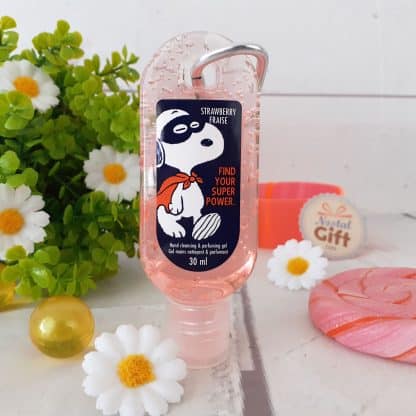Snoopy - Gel désinfectant hydratant pour les mains parfum fraise