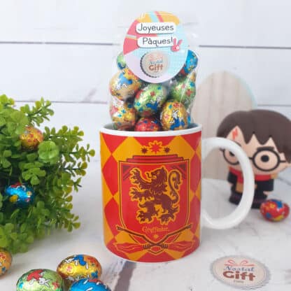 Mug Harry Potter rempli d'œufs en chocolat praliné x 20 - Cadeau Pâques
