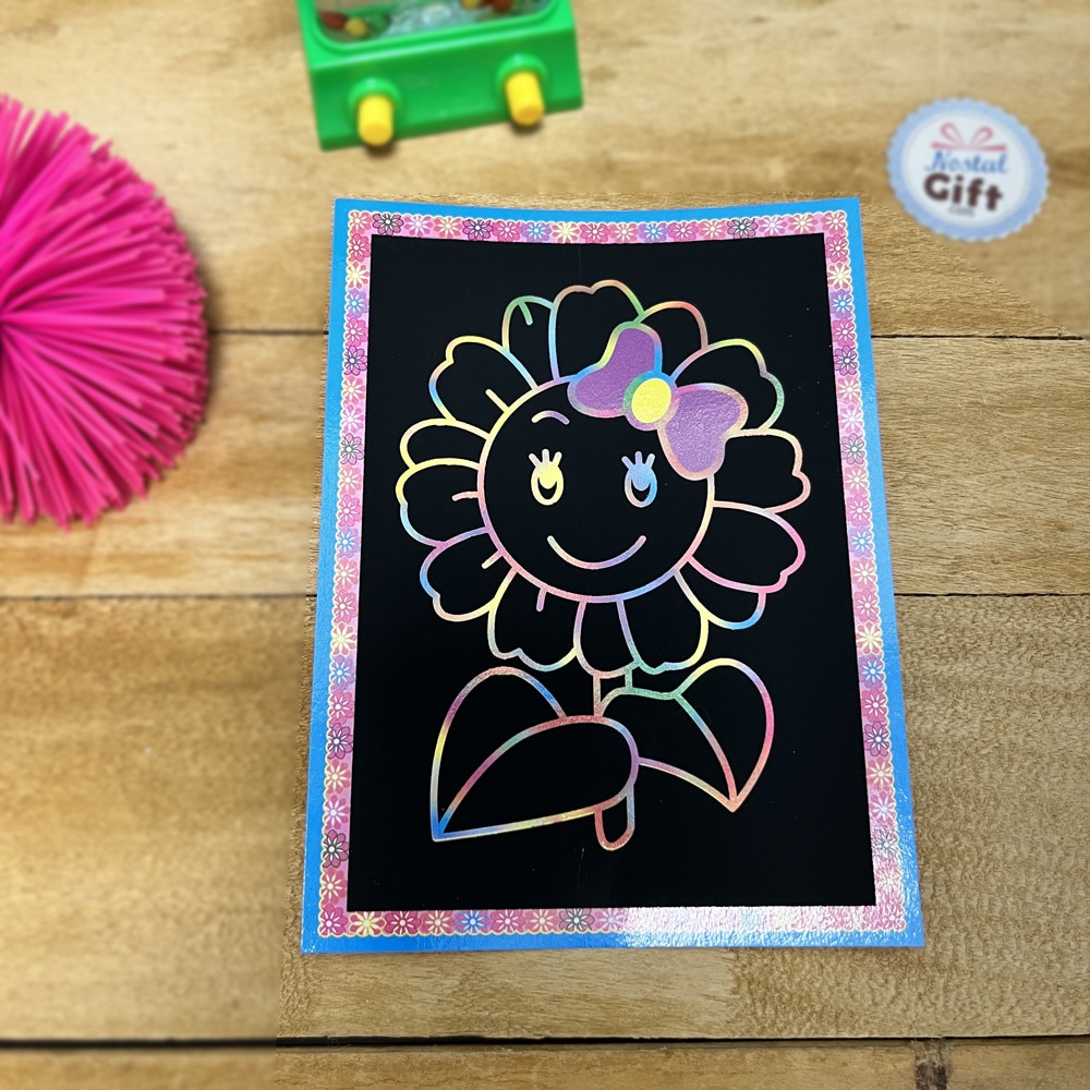 Carte à gratter/ coloriage - Fleur