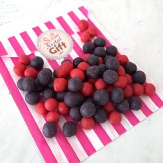 Bonbons Perles goût framboise et goût myrtille (Fondant) - 100g- Fabriqué en France