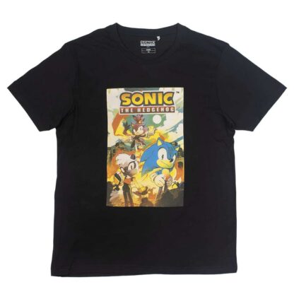 Sonic - T-shirt noir rétro pour adulte