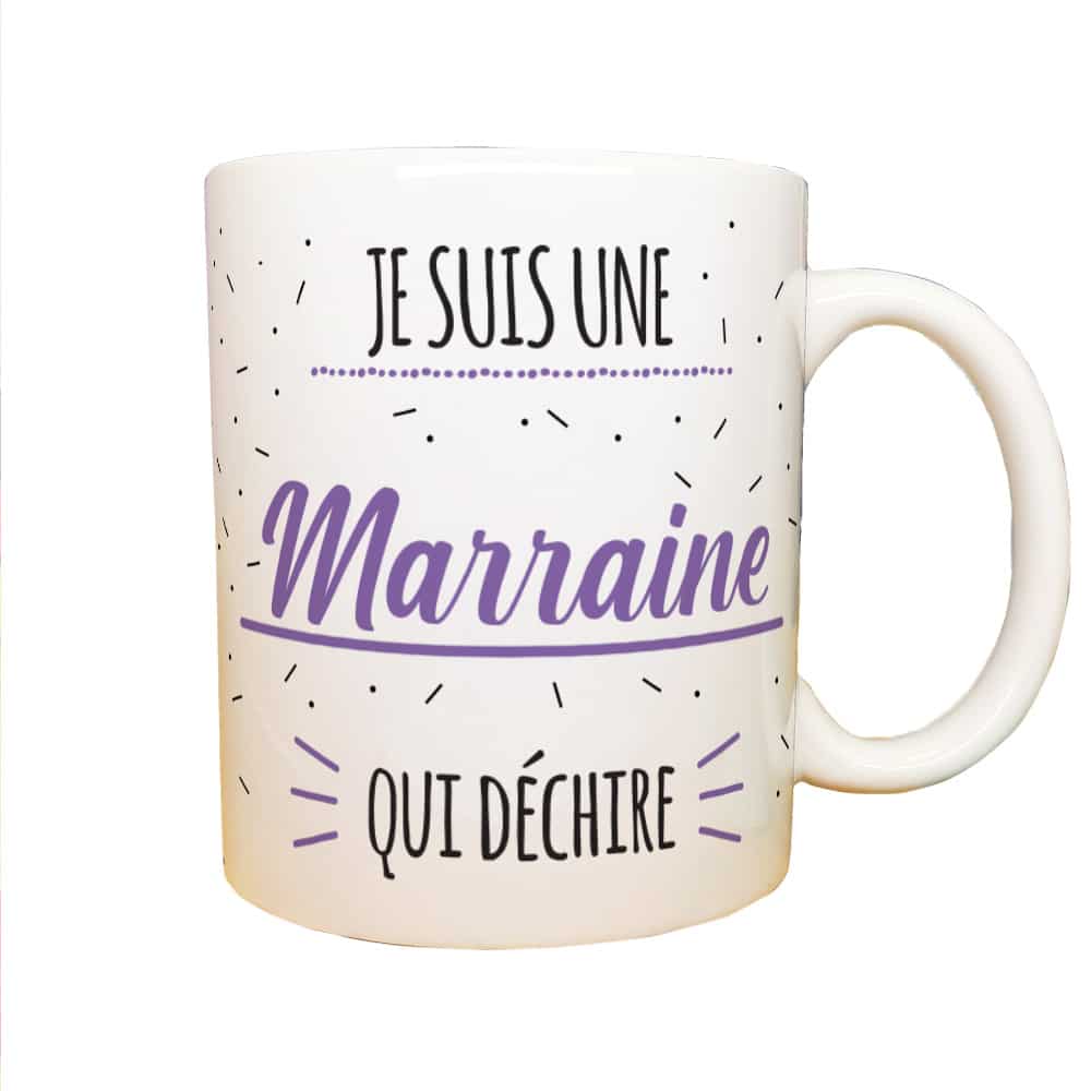 Cadeau marraine - Mug à personnaliser avec votre prénom marraine qui  déchire - Cadeau personnalisé marraine : : Produits Handmade