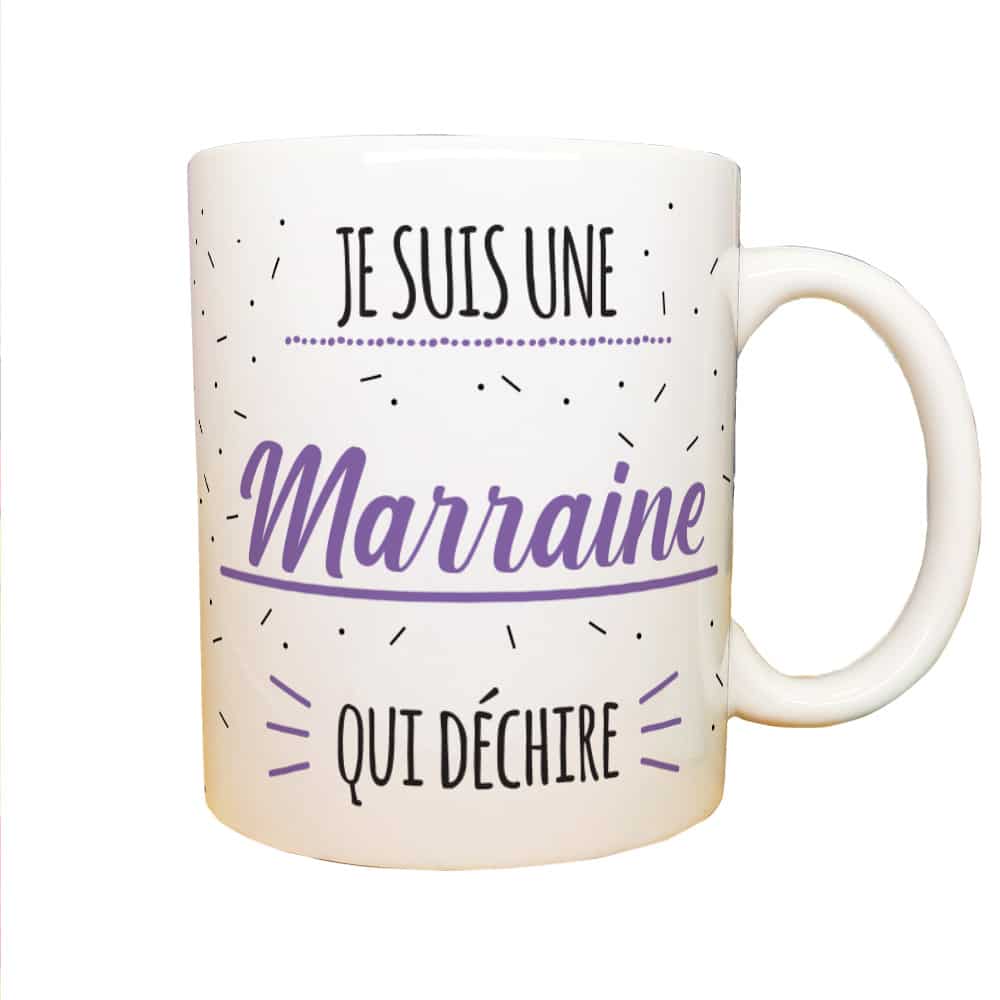 Mug Marraine Je Suis Une Marraine De Compet' Imprimé En France Manahia  cadeau Baptême, Annonce Marraine, Mug Baptême, Cadeau Marraine 