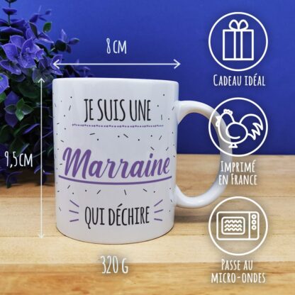 Mug "Je suis une marraine qui déchire" - Cadeau marraine