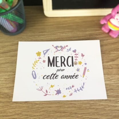 Carte " Merci pour cette année " - Collection florale