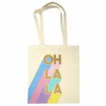 Tote bag pailleté en coton - "Oh La La"