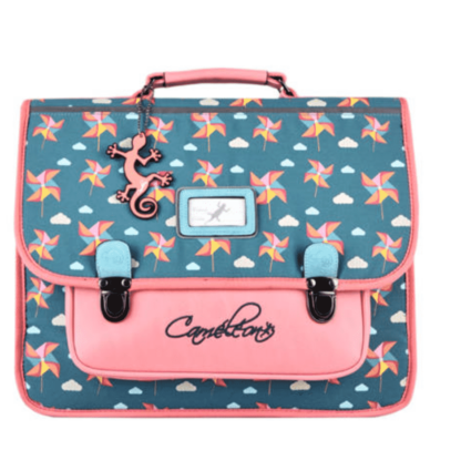 Cartable Fille 38 cm Rétro avec moulin à vent - Cameleon - Green Windmill - CP, CE1 et CE2