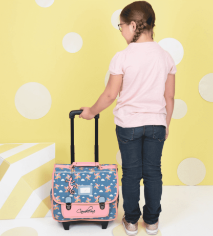 Cartable Fille 35 cm à roulette avec moulin à vent - Cameleon - Green Windmill - CP – Image 2
