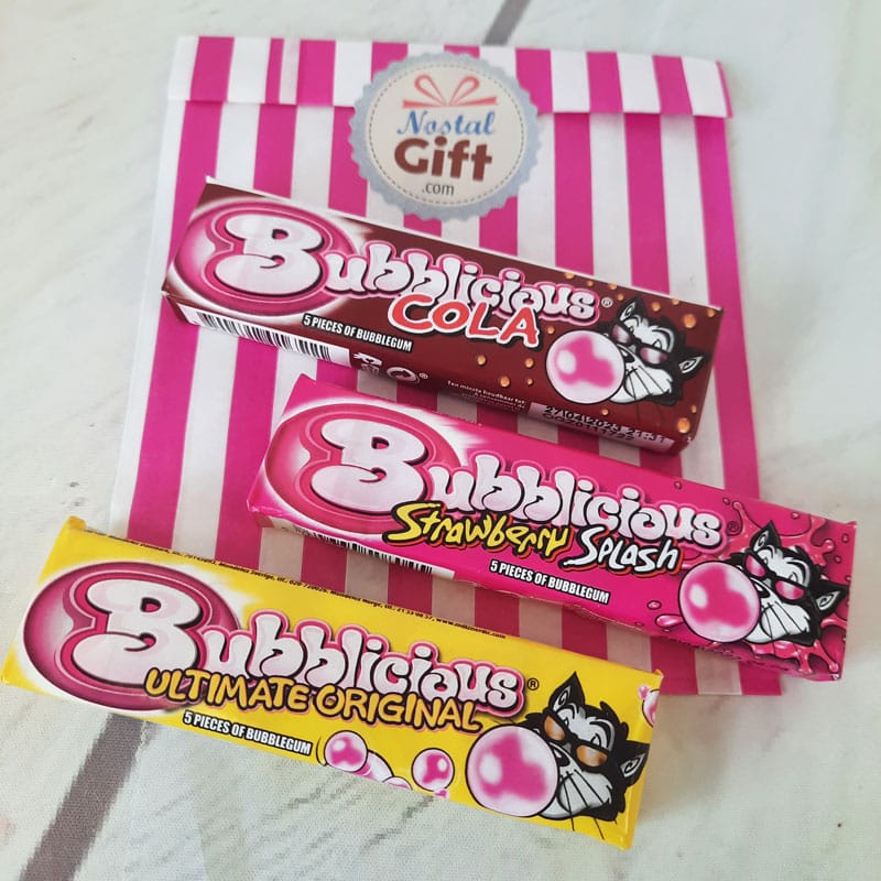 Chewing-gum Bubblicious x5 - Bubblegum, Fraise, Cola