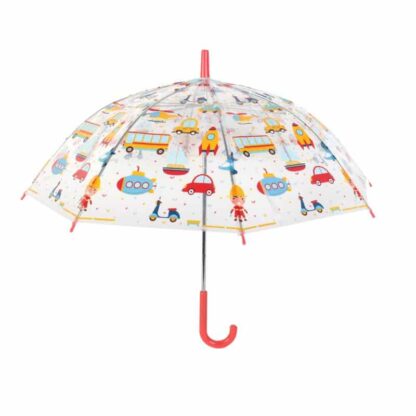 Parapluie transparent pour enfant motifs voitures