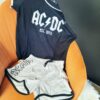 AC/DC - Ensemble de pyjamas short pour femme