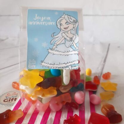 Sachet Bonbon 200 g – Happy Life – Anniversaire enfant – Princesse des neiges