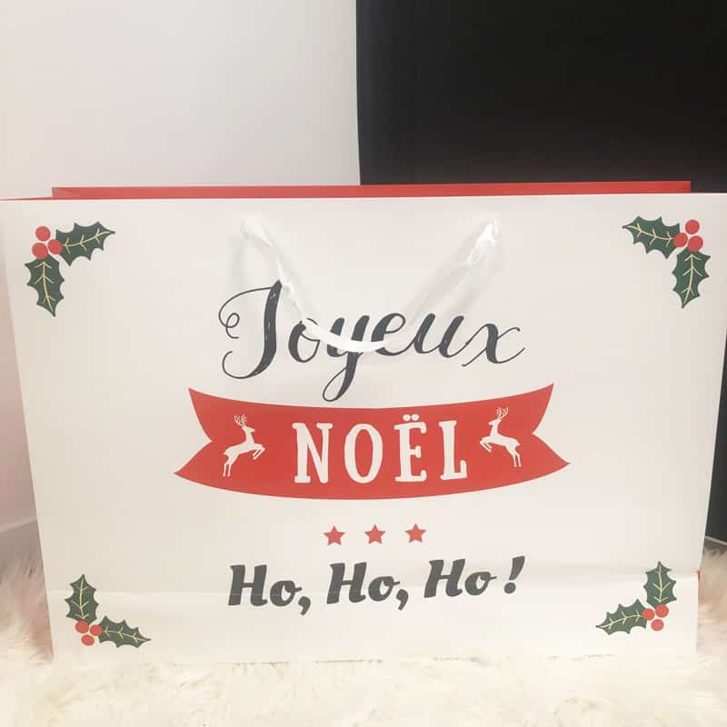 Sac cadeau de Noël - Joyeux Noël ! Ho Ho Ho ! (70 cm) - Recyclable