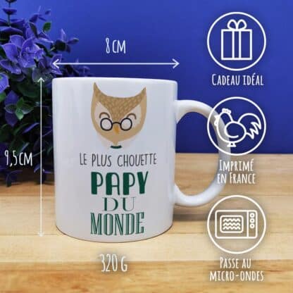 Mug - "Le plus chouette PAPY du monde" personnalisable - 300 ml – Image 3