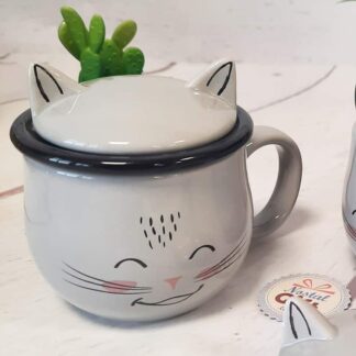 Mug à thé avec infuseur - tête chat - 10cm