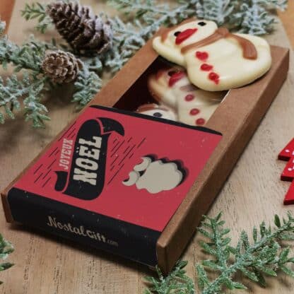 Bonhomme de neige en chocolat blanc écharpe lait x3 - "Joyeux Noël" – Image 4