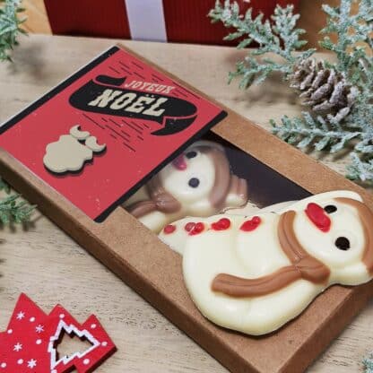 Bonhomme de neige en chocolat blanc écharpe lait x3 - "Joyeux Noël" – Image 3