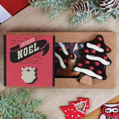 Sapin de Noël en chocolat noir x3 - "Joyeux Noël"