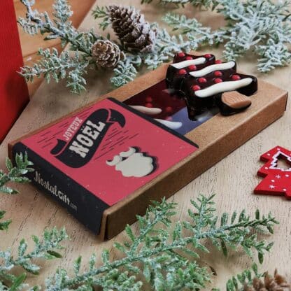Sapin de Noël en chocolat noir x3 - "Joyeux Noël" – Image 2