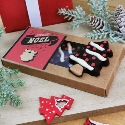 Sapin de Noël en chocolat noir x3 - "Joyeux Noël" – Image 3