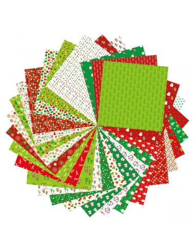 Christmas - Papier origami 20 x 20 cm - 60 feuilles