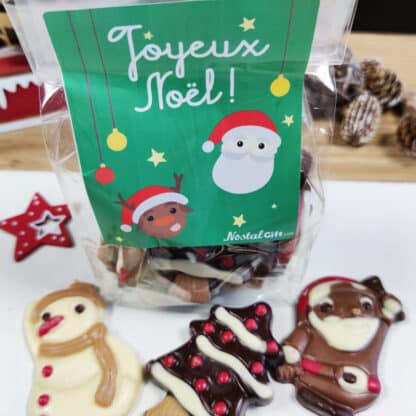 Sachet mix de figurines de Noël aux 3 chocolats x9