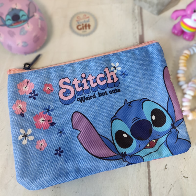 Trousse de maquillage en peluche Disney Stitch pour enfants, poche