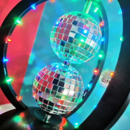 Lampe Disco - Double boule à facettes