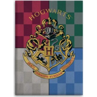 Harry Potter - Plaid polaire - Blason Poudlard aux couleurs des 4 maisons (100 x 140 cm)