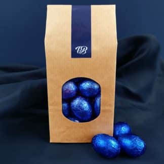 Sachet d'oeufs au chocolat noir croustillant (bleu foncé) - 180g - Thérèse & Bernard