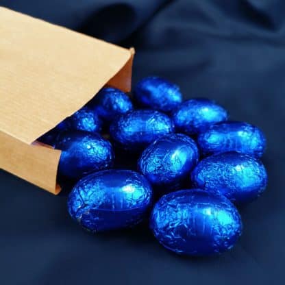 Sachet d'oeufs au chocolat noir croustillant (bleu foncé) - 180g - Thérèse & Bernard